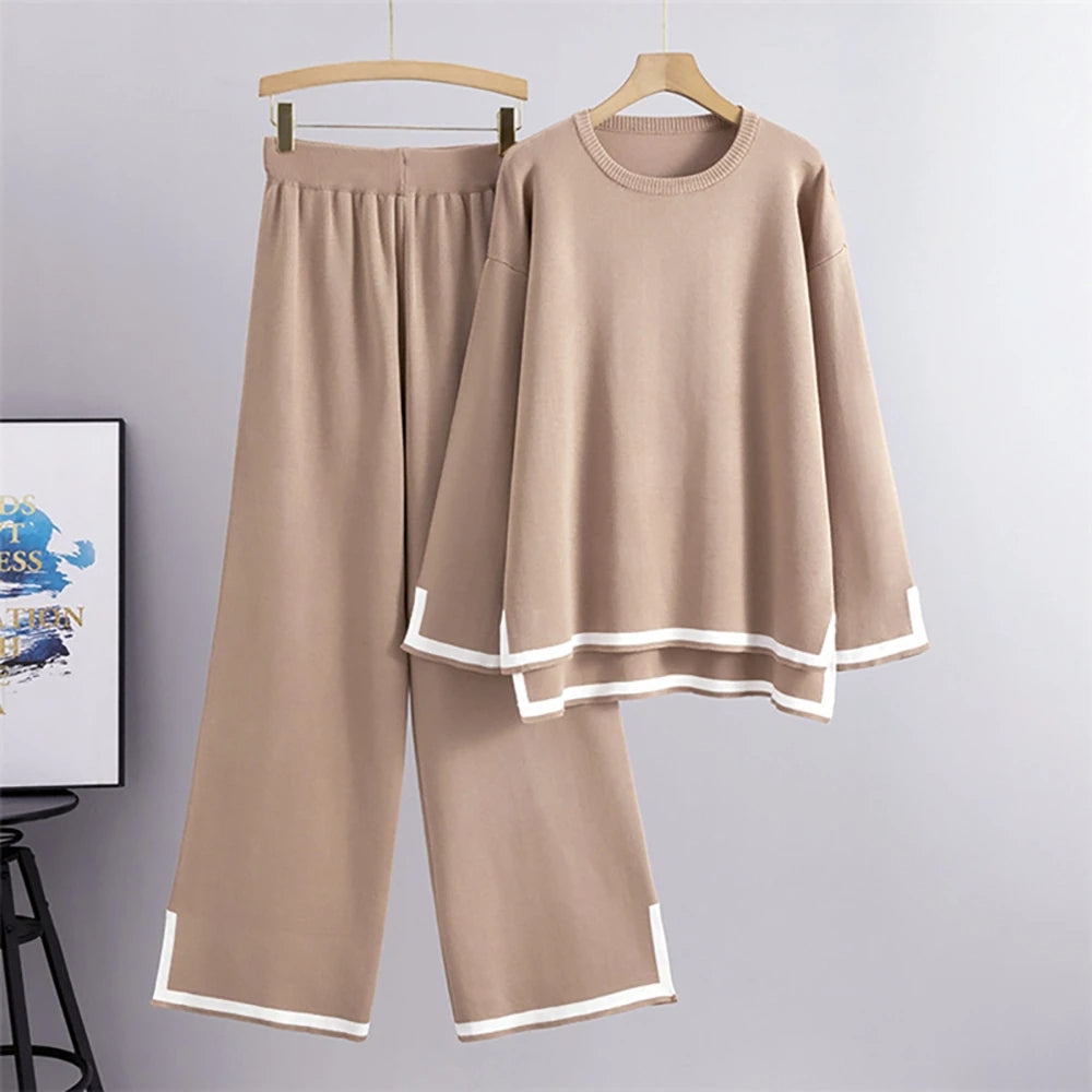 Farida - Conjunto de Jersey de Manga Larga y Pantalón Ancho