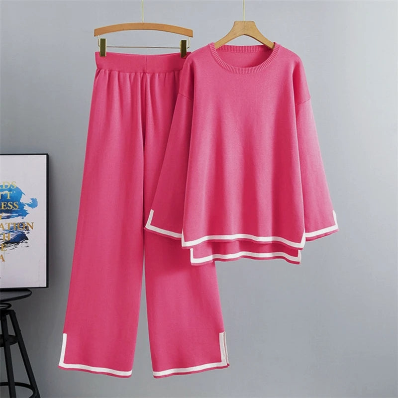 Farida - Conjunto de Jersey de Manga Larga y Pantalón Ancho