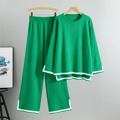 Farida - Conjunto de Jersey de Manga Larga y Pantalón Ancho