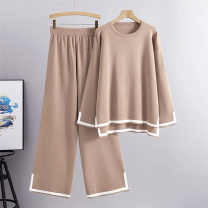 Farida - Conjunto de Jersey de Manga Larga y Pantalón Ancho